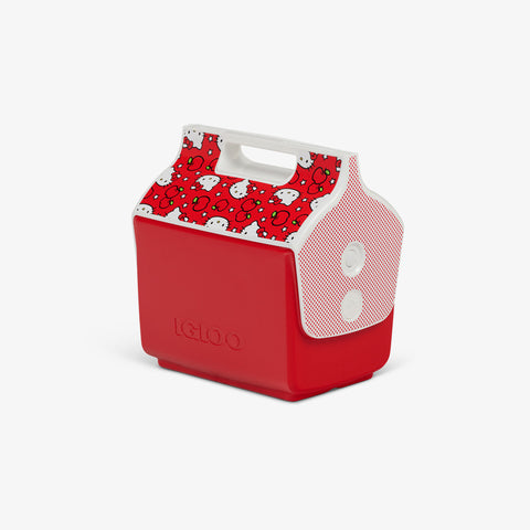 Angle View | Hello Kitty® Red Apples Little Playmate 7 Qt Cooler::::Original side push-button 