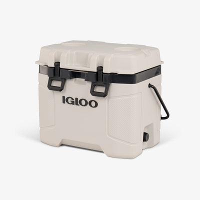 Angle View | Trailmate 25 Qt Cooler::Bone::Two-finger Sure-Lock™ latches