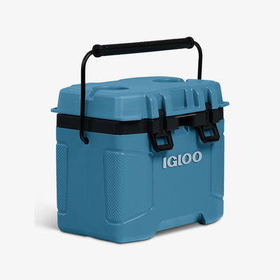 Angle View | Trailmate 25 Qt Cooler::Modern Blue::Extra-wide handle w/comfort grip