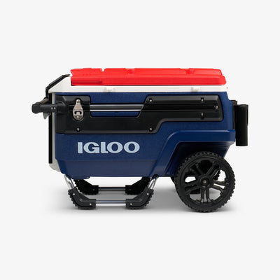 Front View | Trailmate Journey 70 Qt Cooler::Americana::Oversized, smooth-ride wheels