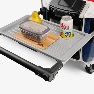 Tray View | Trailmate Journey 70 Qt Cooler::Americana::Telescoping, double-trigger handle