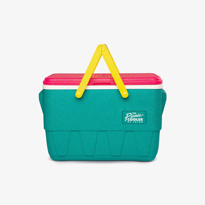Front View | Retro Limited Edition Picnic Basket 25 Qt Cooler::Jade